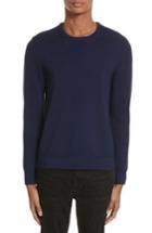 Men's The Kooples Merino Wool Blend Sweater With Shoulder Zip Trim - Blue