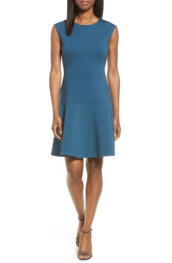 Women's Halogen Ponte Fit & Flare Dress - Blue