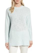 Women's Eileen Fisher Organic Linen & Cotton Sweater, Size - Blue