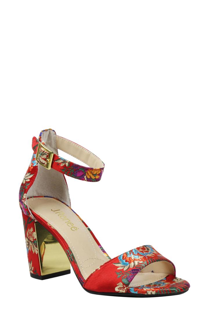 Women's J. Renee Flaviana Ankle Strap Sandal .5 B - Red