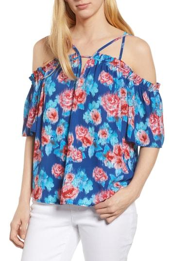 Women's Gibson Cold Shoulder Multi Strap Top - Blue