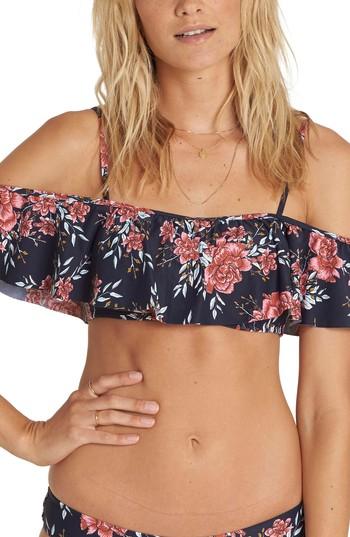Women's Billabong Let's Wander Off The Shoulder Bikini Top - Blue