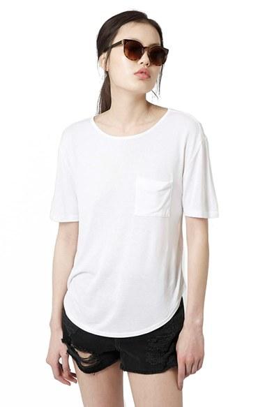 Women's Topshop Pocket Tee Us (fits Like 2-4) - White