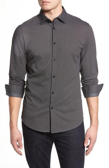 Men's Stone Rose Slim Fit Micro Dot Knit Sport Shirt, Size - White