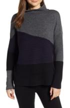 Women's French Connection Patchwork Mock Neck Sweater - Blue