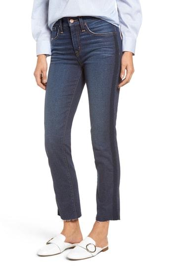 Petite Women's Halogen Ribbon Stripe Slim Jeans P - Blue