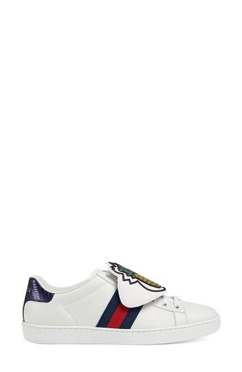 Women's Gucci New Ace Pineapple Embroidered Patch Low Top Sneaker .5us / 38.5eu - White