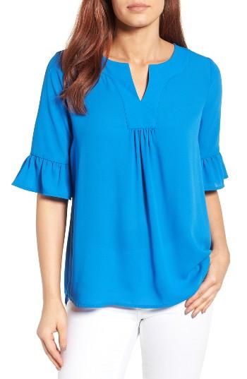 Women's Pleione Ruffle Sleeve Blouse - Blue