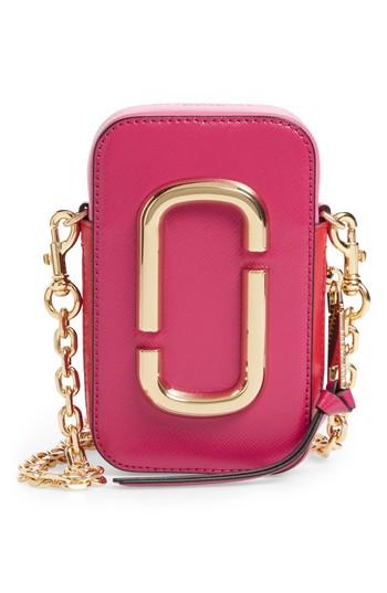 Marc Jacobs Hot Shot Saffiano Leather Shoulder Bag - Pink