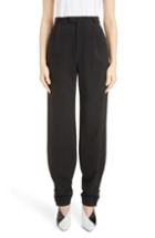 Women's Givenchy Button Detail Wool Trousers Us / 38 Fr - Black