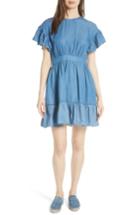 Women's Kate Spade New York Flutter Sleeve Chambray Dress - Blue