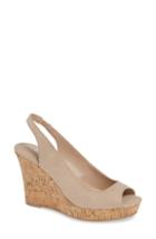 Women's Charles By Charles David Leandra Slingback Wedge M - Beige