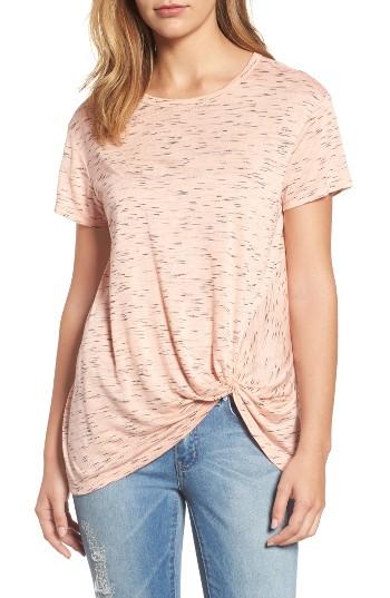 Women's Bobeau Knot Front Tee - Coral