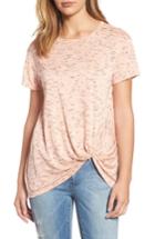 Women's Bobeau Knot Front Tee - Coral