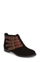 Women's Bella Vita 'ronan' Buckle Leather Bootie .5 Ww - Black (online Only)