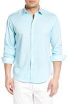 Men's Bugatchi Classic Fit Check Sport Shirt, Size - Blue/green