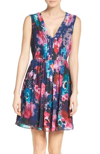 Women's Betsey Johnson Pleated Fit & Flare Dress