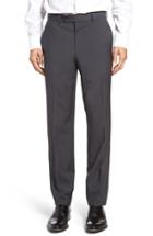 Men's Ted Baker London Flat Front Check Wool Trousers R - Black