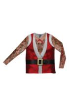 Men's Faux Real 'tattoo Santa' Novelty Graphic T-shirt