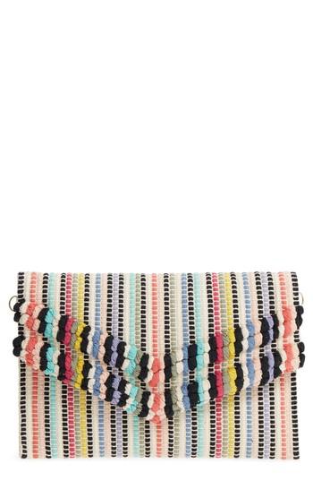 Sole Society Stripe Envelope Clutch - Black