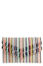 Sole Society Stripe Envelope Clutch - Black