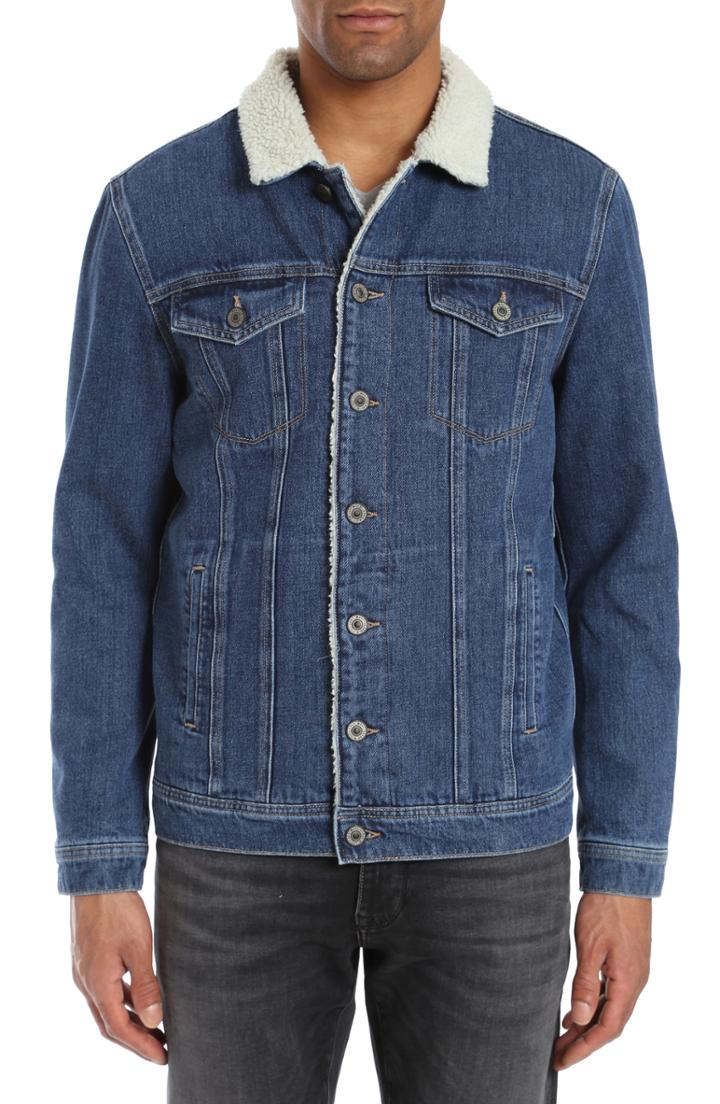 Men's Mavi Jeans Frank Fleece Lined Denim Jacket - Blue