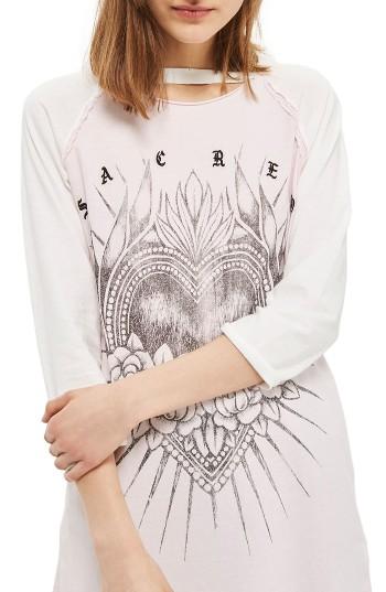 Women's Topshop Sacred Heart Tunic Us (fits Like 0) - Pink