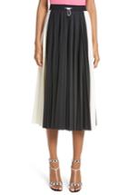 Women's Valentino Bicolor Jersey & Lace Plisse Skirt - Black