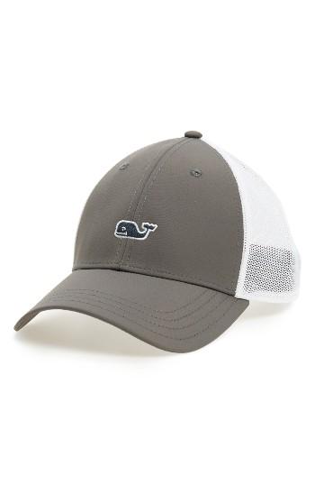 Men's Vineyard Vines 'performance' Trucker Hat - Grey