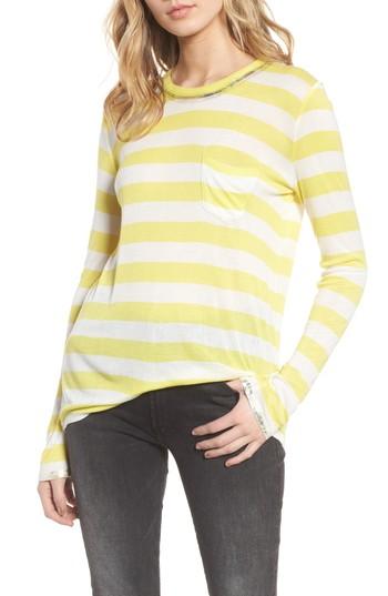 Women's Zadig & Voltaire Reja Rib Raye Foil Tee - Yellow