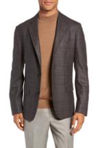 Men's Nordstrom Signature Trim Fit Windowpane Wool Sport Coat S - Beige