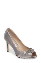 Women's Nina Rumina Embellished Peep Toe Pump M - Metallic