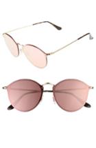 Women's Ray-ban 59mm Blaze Round Mirrored Sunglasses - Gold/ Pink