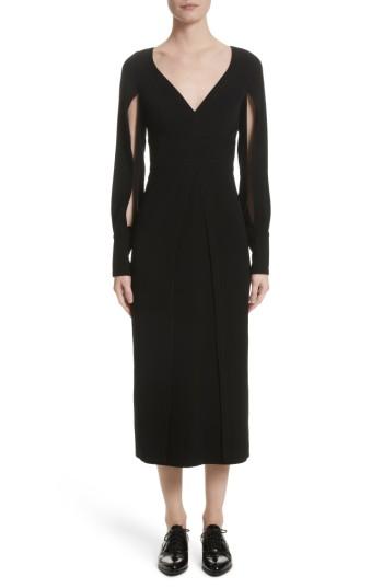 Women's Yigal Azrouel Crepe Midi Dress - Black