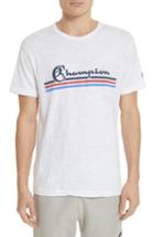Men's Todd Snyder + Champion Stripe Logo T-shirt - White