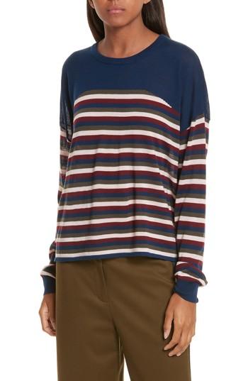 Women's Grey Jason Wu Stripe Knit Pullover - Blue