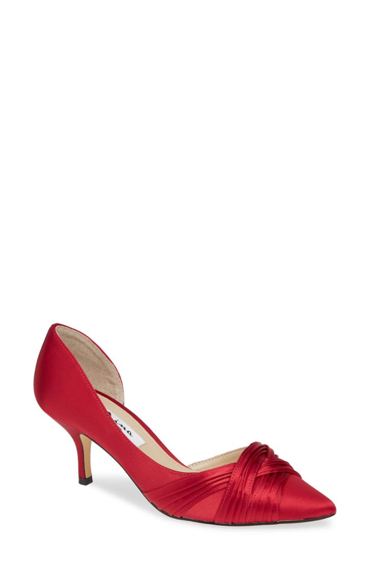 Women's Nina Blakely Half D'orsay Pointy Toe Pump .5 M - Red