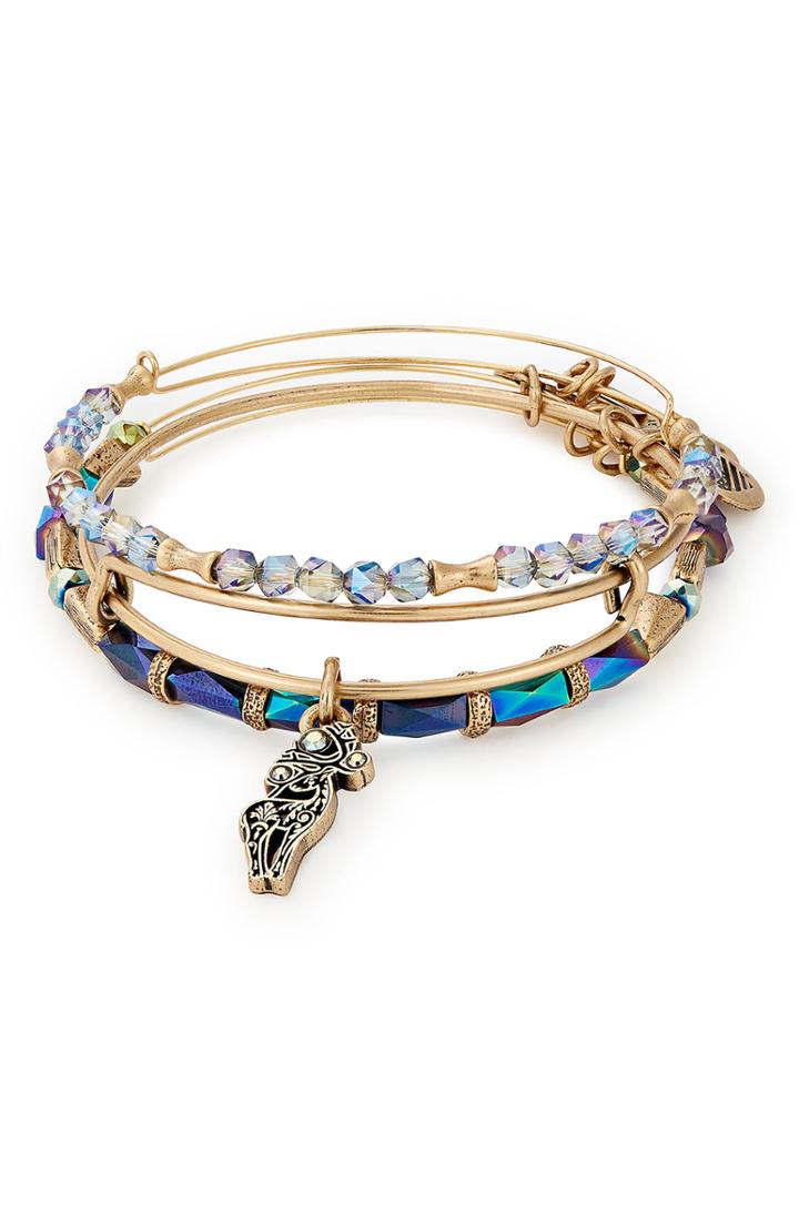 Women's Alex And Ani Reindeer Set Of 3 Adjustable Wire Bangles