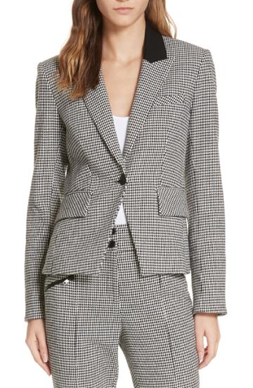 Women's Veronica Beard Airlie Houndstooth Dickey Jacket - Black