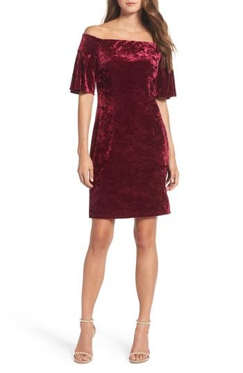 Women's Eliza J Off The Shoulder Velvet Dress