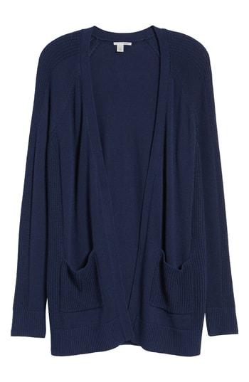 Women's Halogen Mix Stitch Open Front Cardigan - Blue