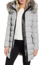 Women's Mackage Calla Genuine Fox Fur Trim Hooded Down Coat, Size - Grey