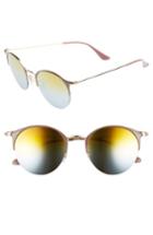 Men's Ray-ban 50mm Round Sunglasses - Gold Top/ Green Gradient