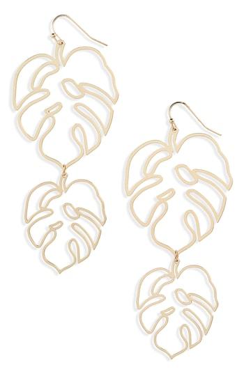Women's Topshop Cutout Leaf Drop Earrings