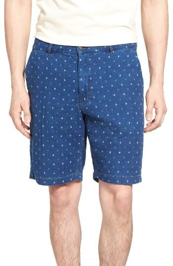 Men's Jeremiah Chance Indigo Jacquard Shorts - Blue