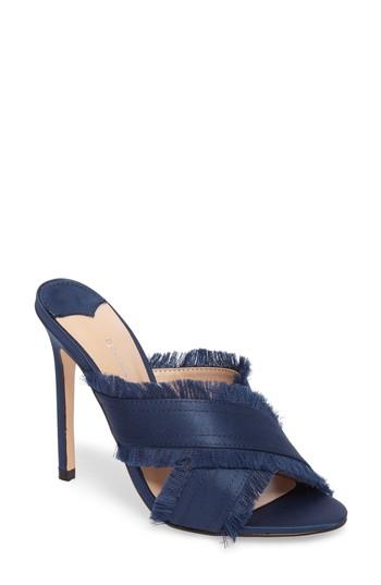 Women's Tony Bianco Klay Fringed Cross Strap Mule .5 M - Blue