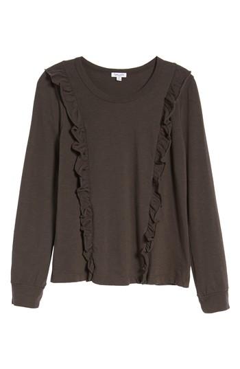 Women's Splendid Ruffle Slub Knit Tee - Grey