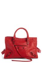Balenciaga Classic City Leather Tote - Red