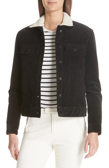 Women's Atm Anthony Thomas Melillo Fleece Lined Corduroy Jacket - Black