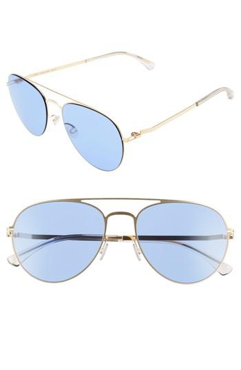 Men's Mykita Samu 55mm Aviator Sunglasses - Glossy Gold